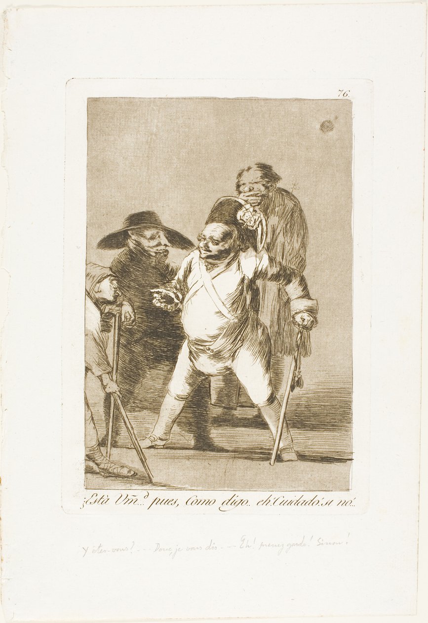 Sinä ymmärrät? ... no, kuten sanon... eh! Varo! muuten..., levy 76 Los Caprichosista tekijältä Francisco Jose de Goya y Lucientes