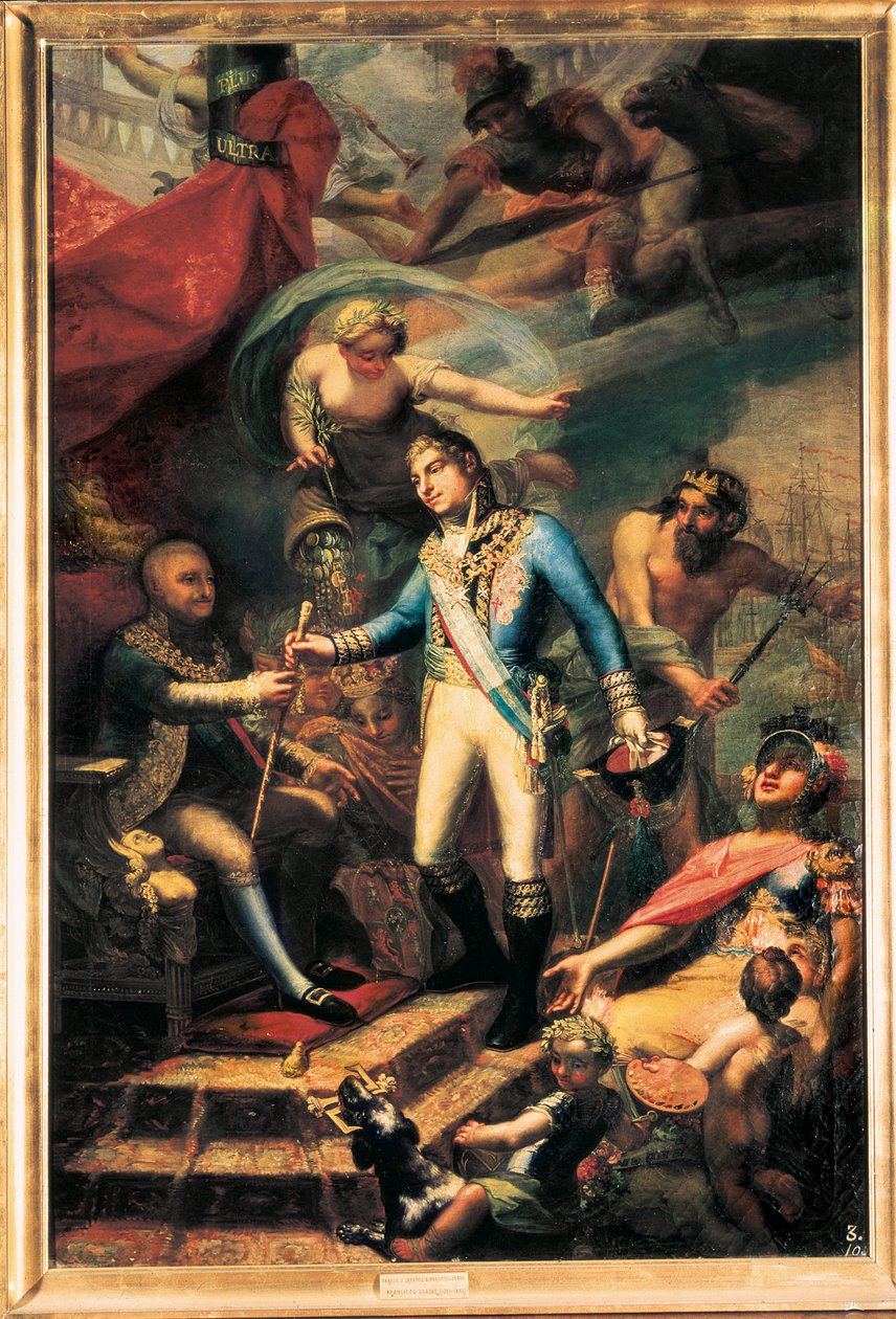 Espanjan Kaarle IV (1748-1819) nimitti Manuel Godoyn (1767-1851) laivaston amiraaliksi tekijältä Francisco Llacer y Valdermont