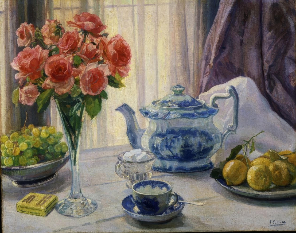 TAUSTAVALO - XX CENTURY - 48X73 CM tekijältä Francisco Llorens Diaz