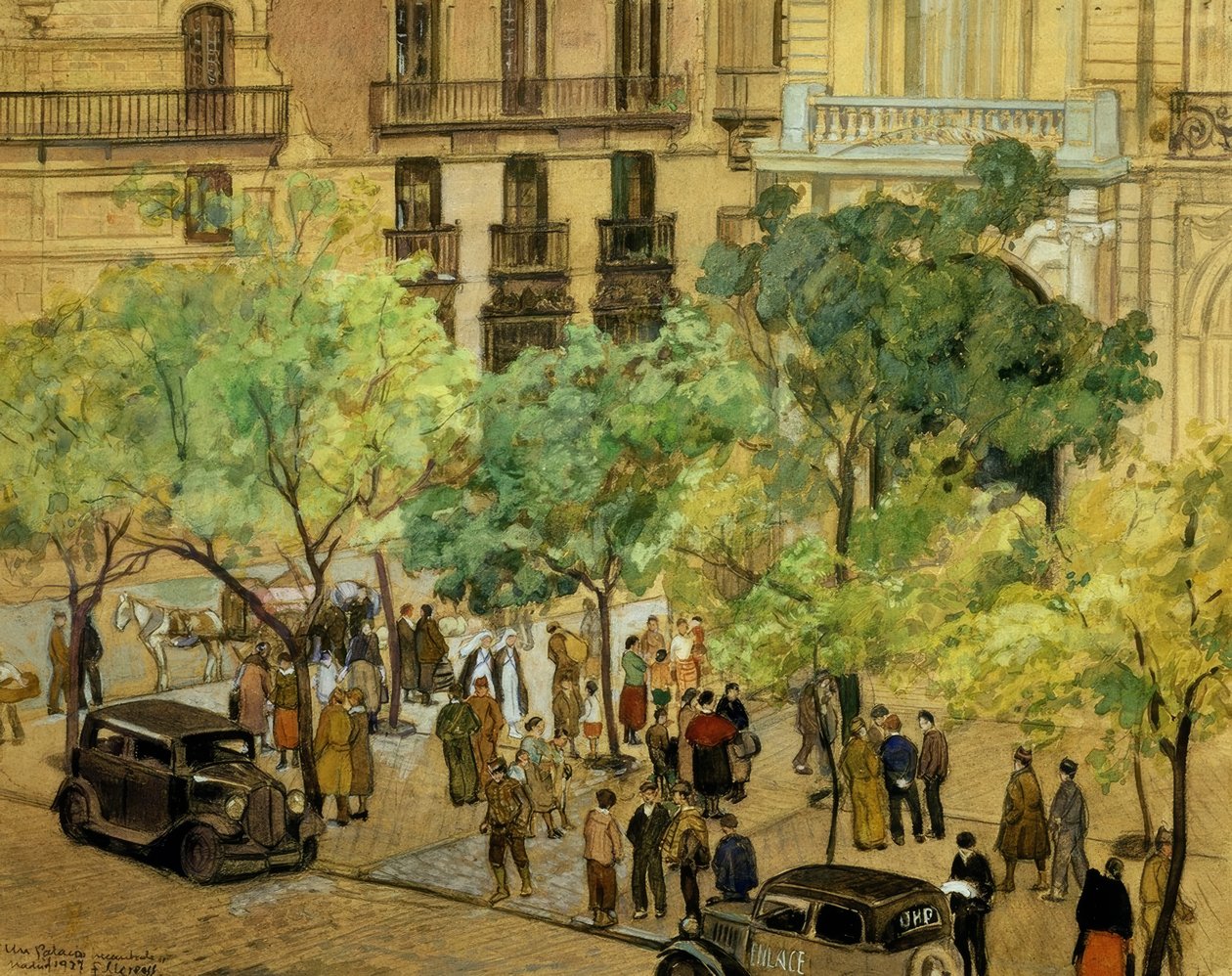 TAVARATTU PALASI – 1937 – PIIRUSTUS / PAHVI – 240X305 CM– tekijältä Francisco Llorens Diaz