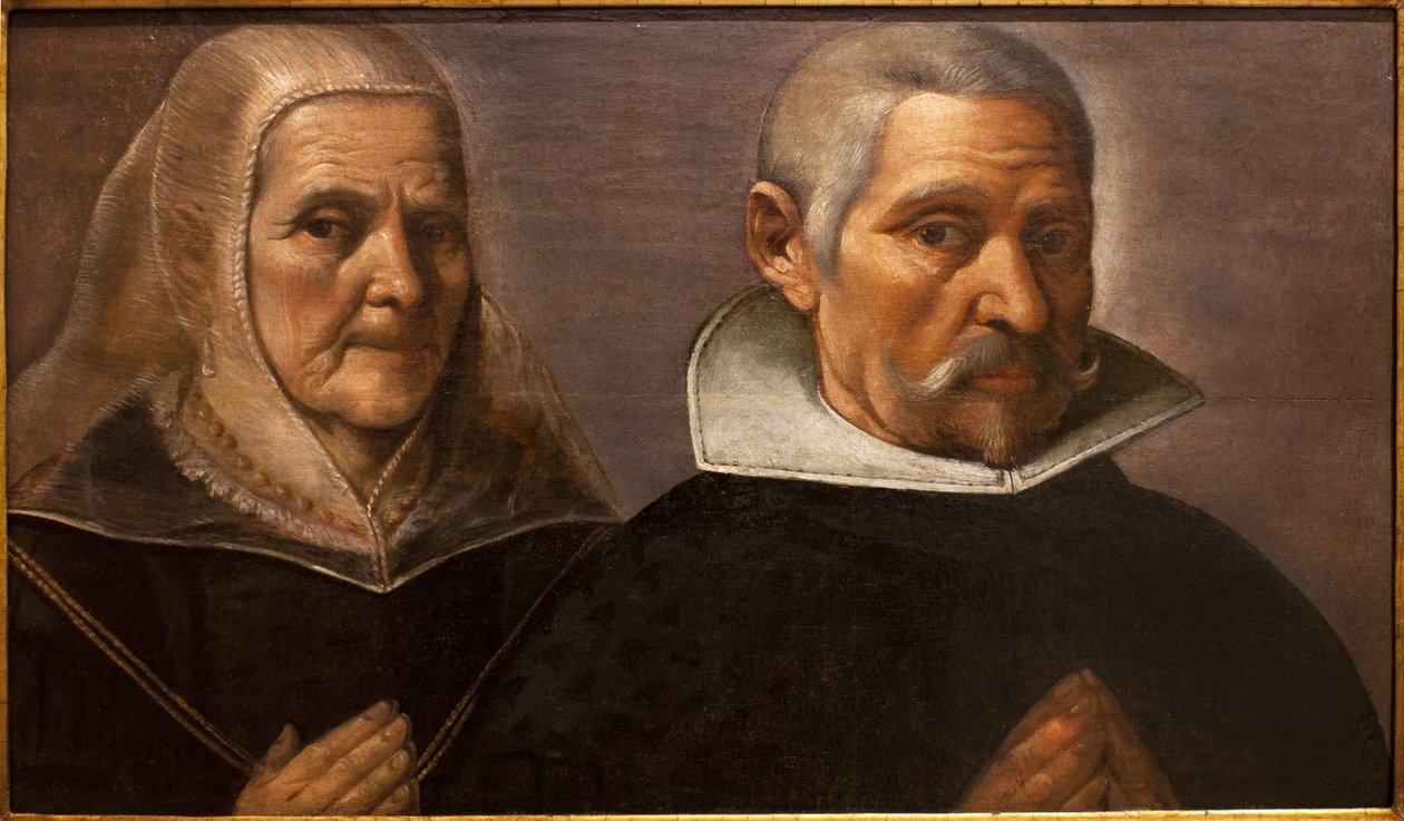 Muotokuva rukoilevasta ikäparista. Francisco Pachecon (1564-1644) maalaus, noin 1630. Kuvataidemuseo Sevillassa, Espanjassa. tekijältä Francisco Pacheco