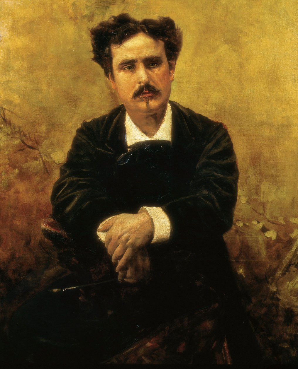 Muotokuva Mariano Fortunysta (1838-1874), espanjalainen taidemaalari, maalaus Francisco Peralta (1837-1897) 1800-luvulla. tekijältä Francisco Peralta del Campo