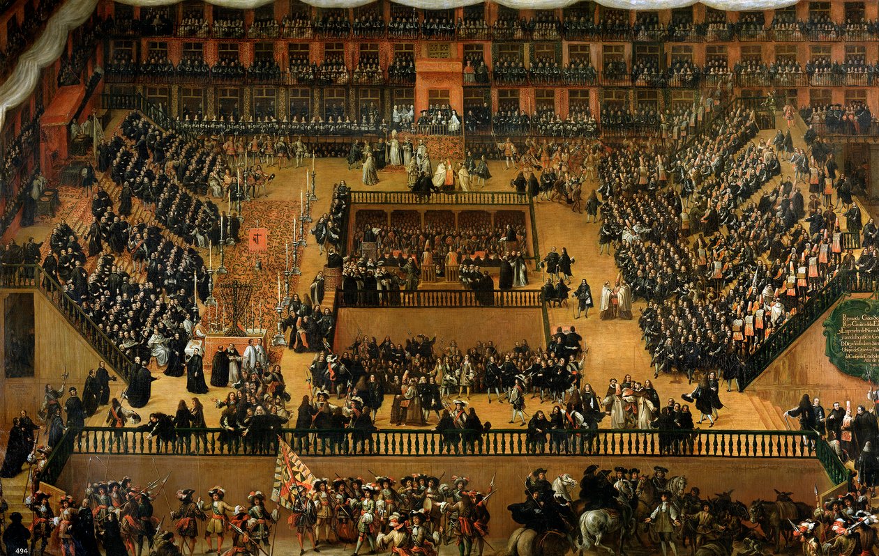 Auto de Fe Plaza Mayorilla, Madrid, 1683 tekijältä Francisco Rizi