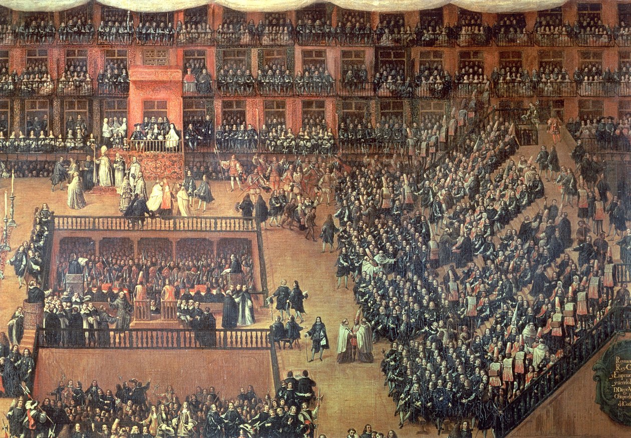 Auto de Fe Plaza Mayorissa, Madridissa, 30. kesäkuuta 1680 (yksityiskohta) tekijältä Francisco Rizi