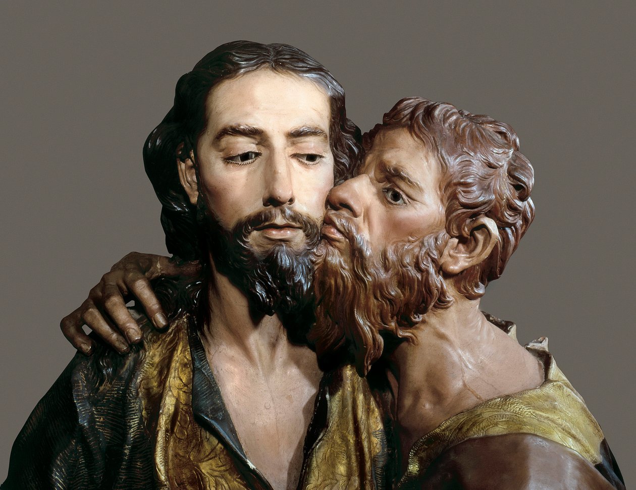 Juudaksen pidätys tai suudelma. Francisco SALZILLO (1707-1783) veistos tekijältä Francisco Salzillo