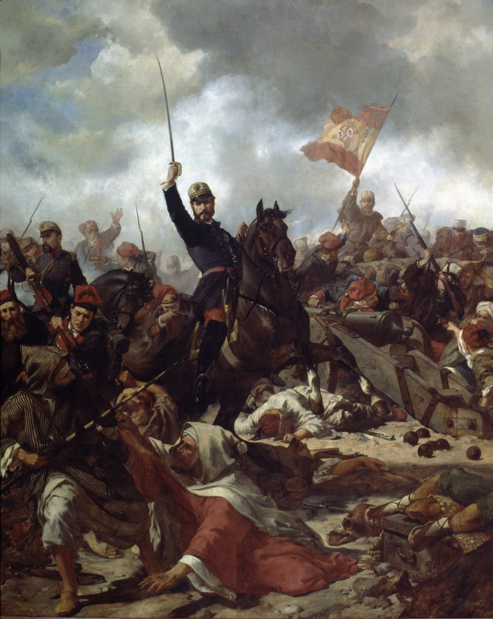 Kenraali John Prim ja Prats (1814-70) Tetouanin taistelussa vuonna tekijältä Francisco Sans y Cabot
