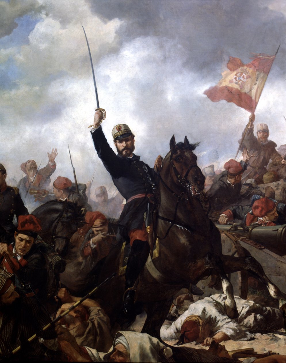 Kenraali John Prim ja Prats (1814-70) Tetouanin taistelussa vuonna tekijältä Francisco Sans y Cabot