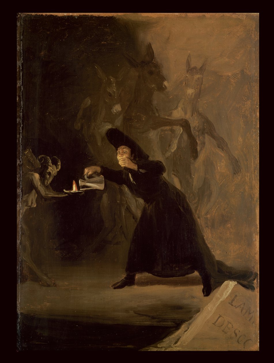 Kohtaus elokuvasta "El Hechizado por Fuerza" (Pakollisesti lumoutunut) n. 1798 tekijältä Francisco de Goya