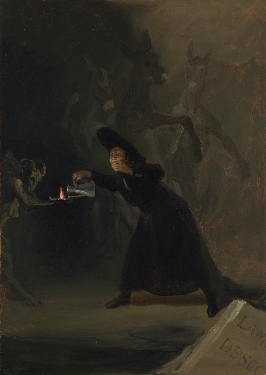 Kohtaus elokuvasta The Forcly Bewitched, 1798 tekijältä Francisco de Goya