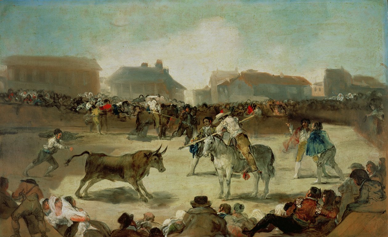 Kylän härkätaistelu tekijältä Francisco de Goya