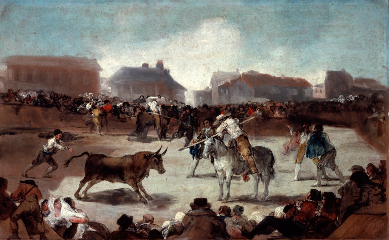 Kylän härkätaistelu, 1812-1814 tekijältä Francisco de Goya
