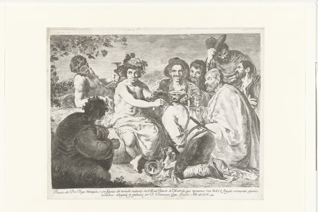 Bacchus donkaareissa Baco (otsikko esineessä) Juomarit tekijältä Francisco de Goya