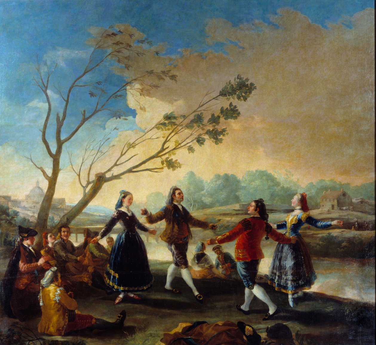 Pallo Manzanaresin reunalla. Francisco De Goyan maalaus (1746-1828) tekijältä Francisco de Goya