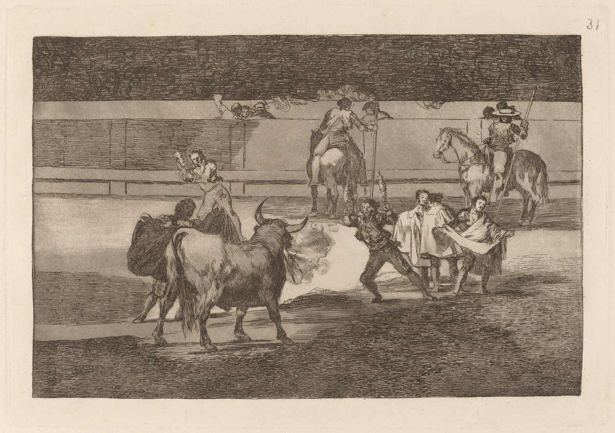 Banderillat sähinkäisten kanssa tekijältä Francisco de Goya