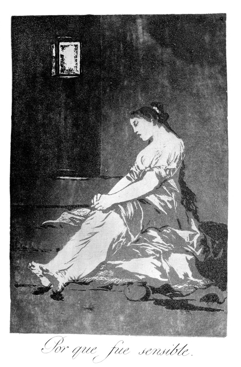 Koska hän oli herkkä, 1799 tekijältä Francisco de Goya