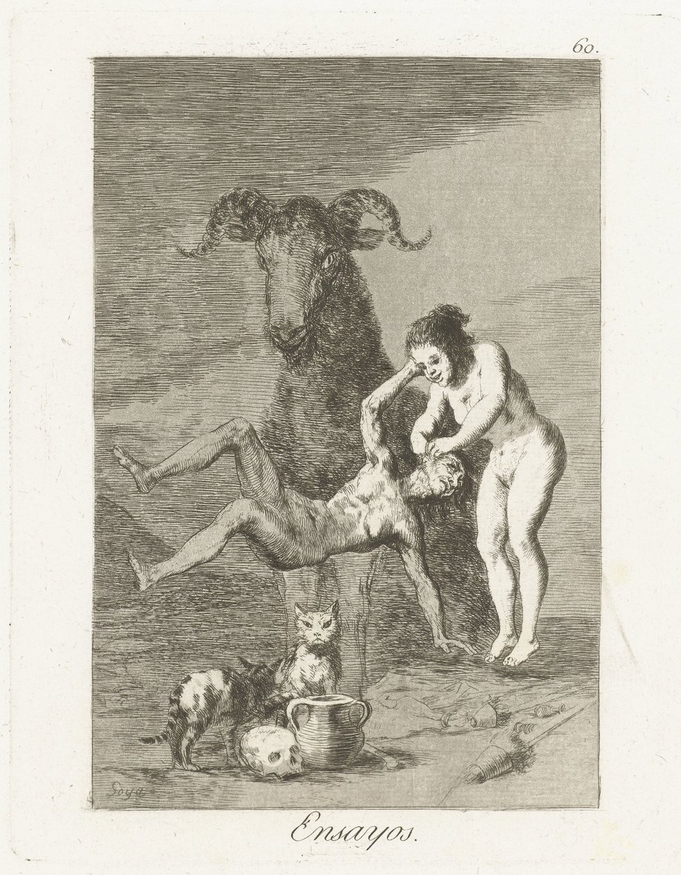 Beproevingen Ensayos (títol sobre objecte) Los Caprichos (títol de la sèrie) finlandès tekijältä Francisco de Goya