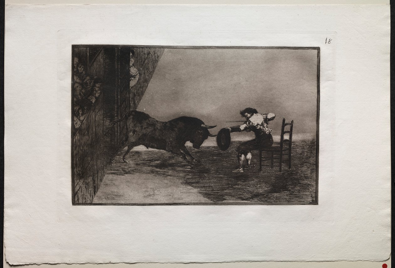 Härkätaistelut: Martinchon rohkeus kehässä Saragossassa, 1876. tekijältä Francisco de Goya