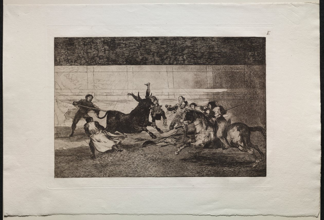 Härkätaistelut: Pepe Illon kuolema (2. sävellys) tekijältä Francisco de Goya