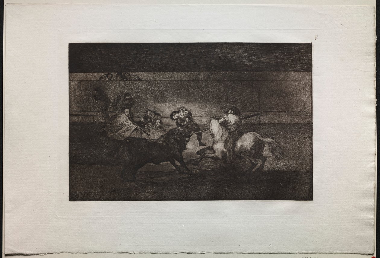 Härkätaistelut: Pepe Illon kuolema, 3. sävellys, 1876. tekijältä Francisco de Goya