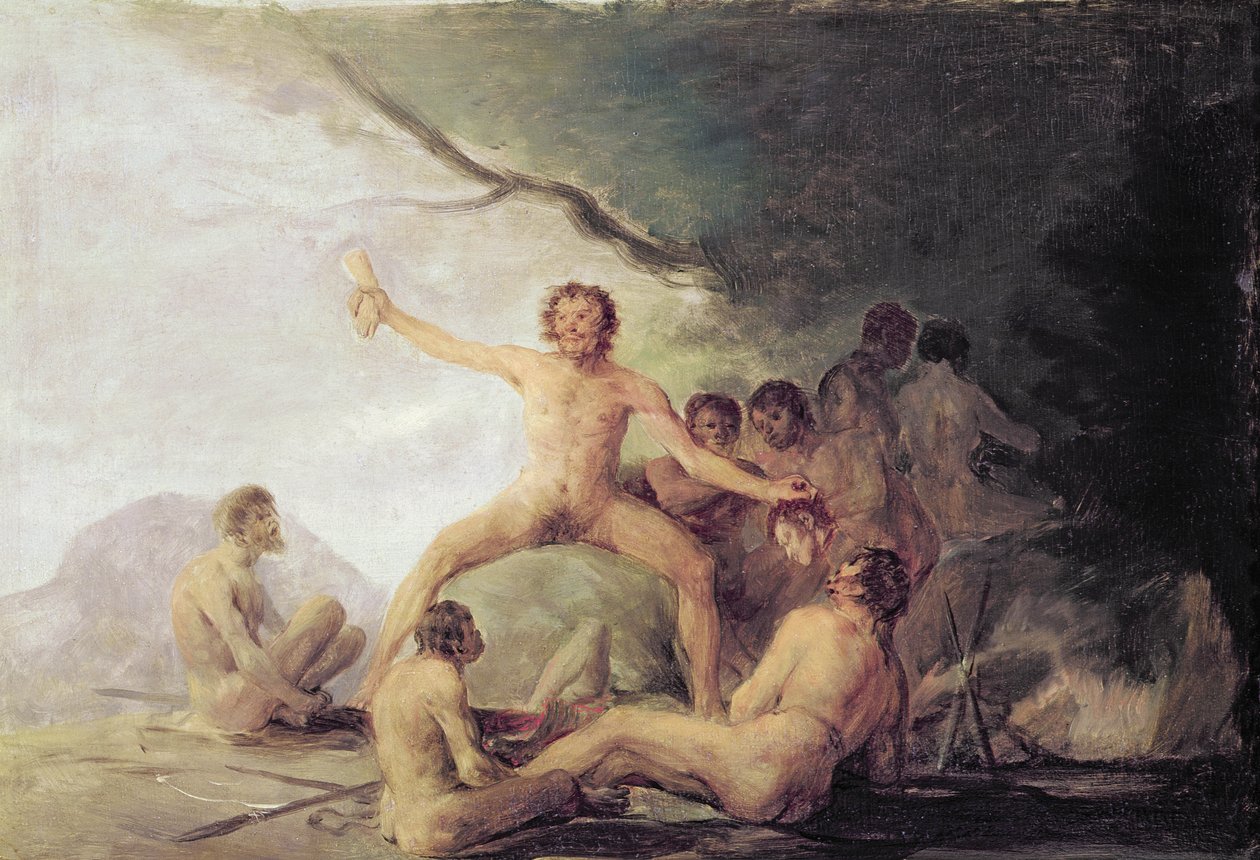 Kannibaalit maistelevat ihmisjäänteitä, n. 1800-08 (83503-pari) tekijältä Francisco de Goya