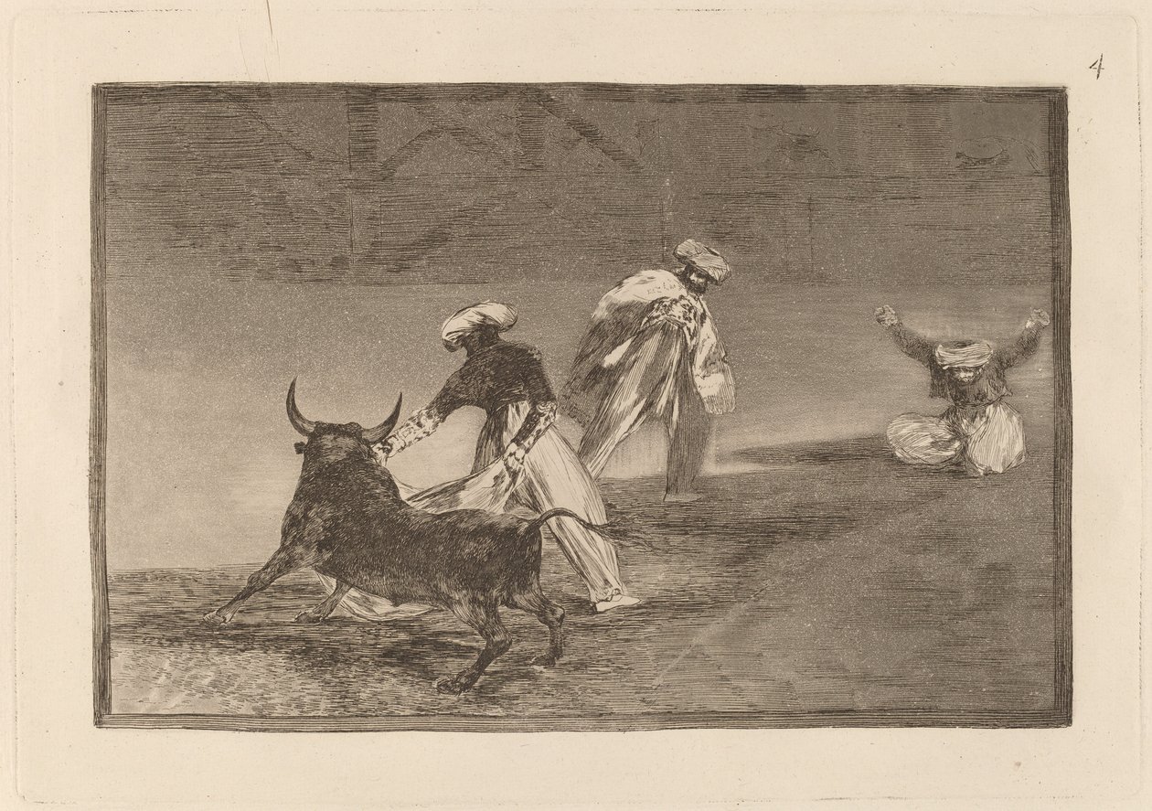 Capean otro encerrado (He leikkivät toista niemen kanssa aitauksessa) tekijältä Francisco de Goya