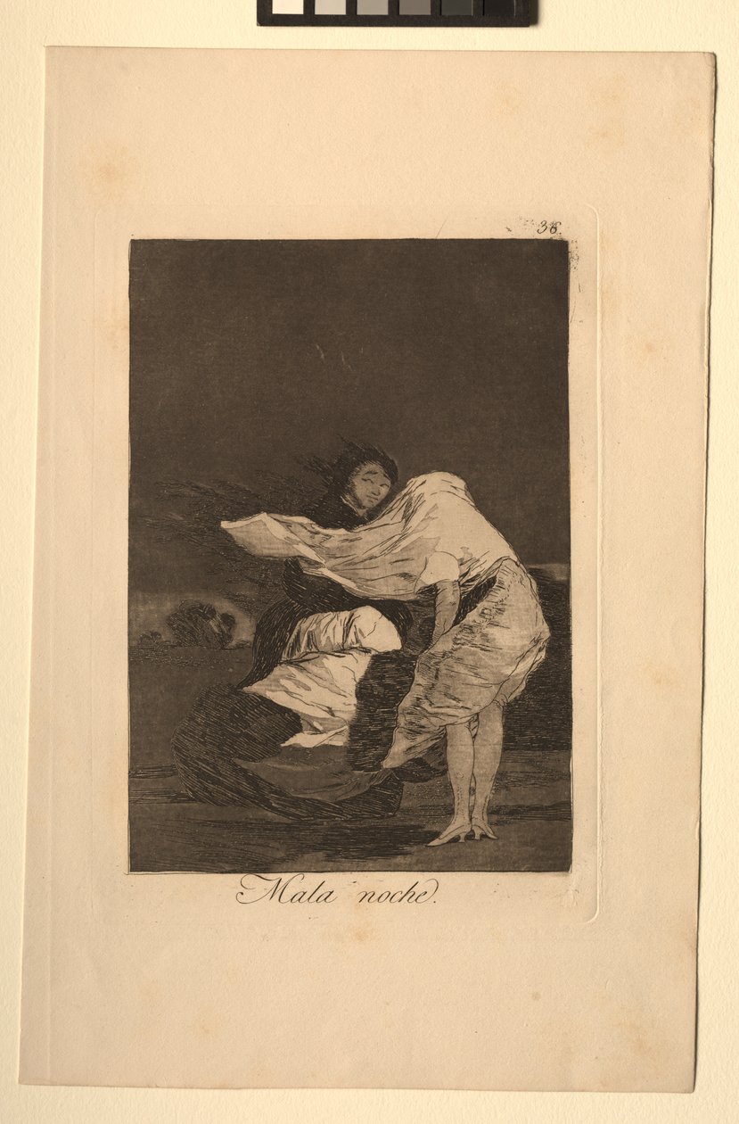 Caprichos: Huono yö. tekijältä Francisco de Goya