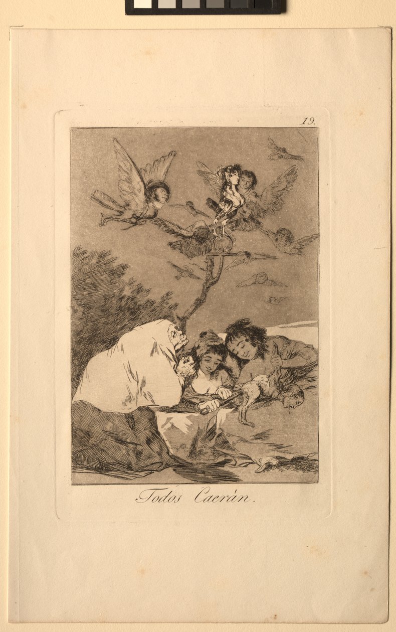 Caprichos: Kaikki putoavat. tekijältä Francisco de Goya