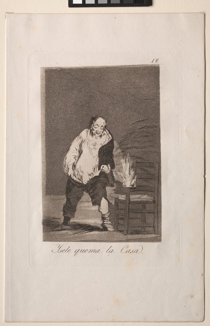 Caprichos: Ja hänen talonsa on tulessa. tekijältä Francisco de Goya