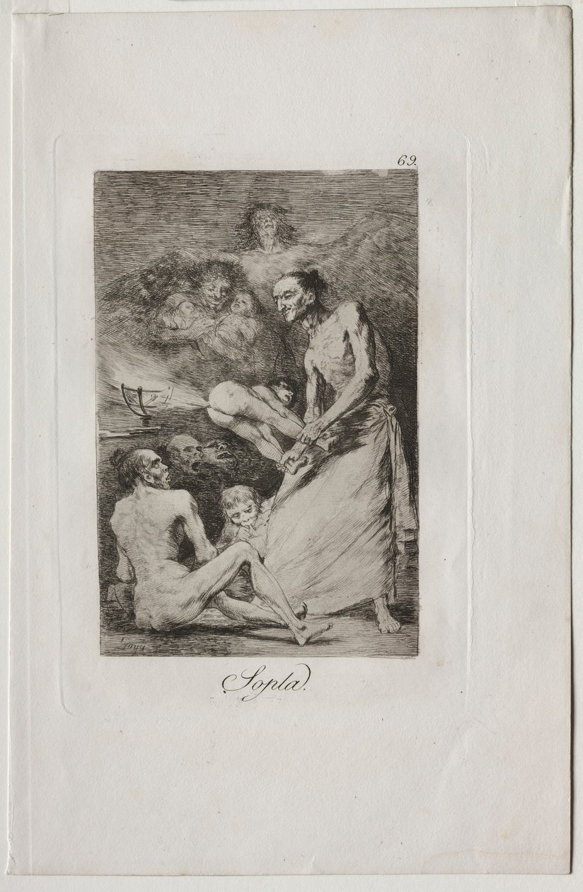 Caprichos: Blow!. tekijältä Francisco de Goya