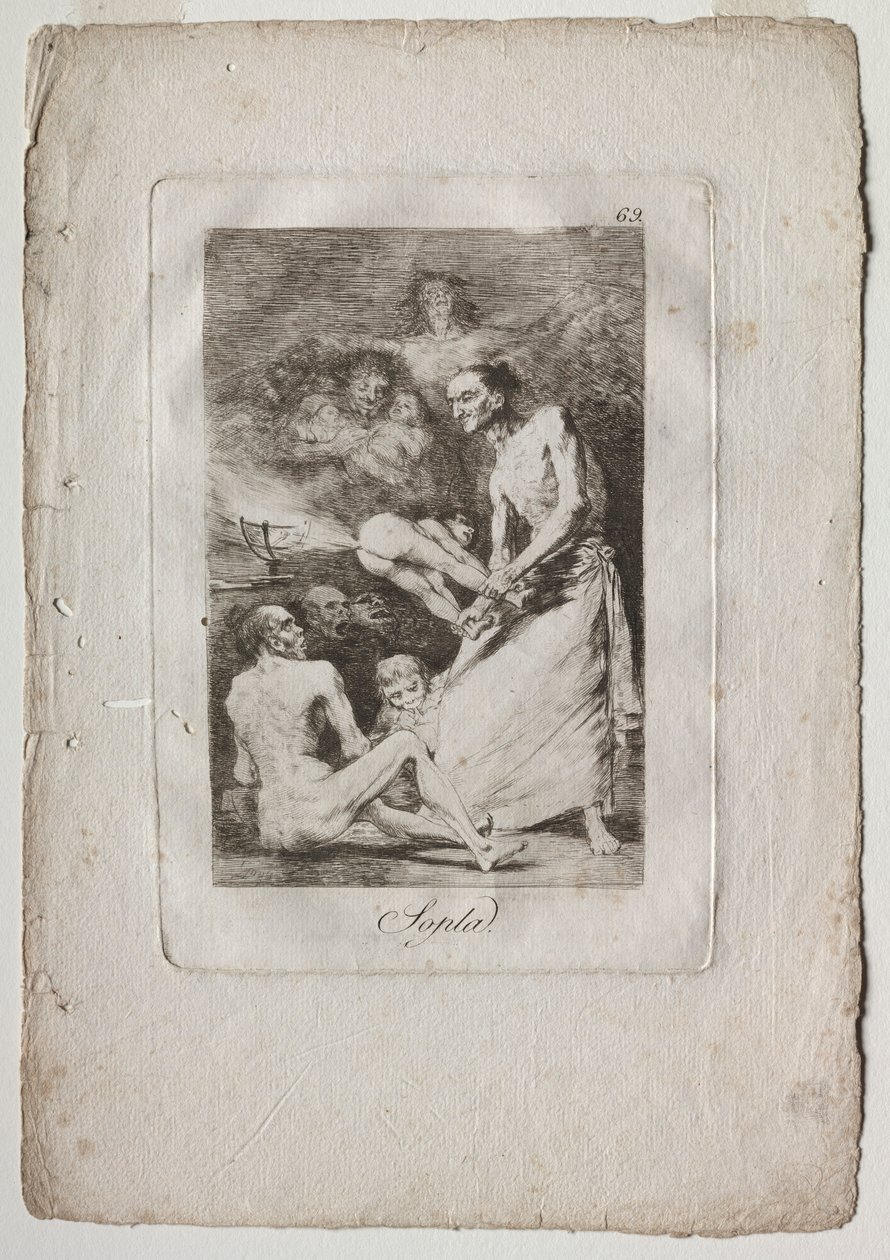 Caprichos: Blow, 1799. tekijältä Francisco de Goya