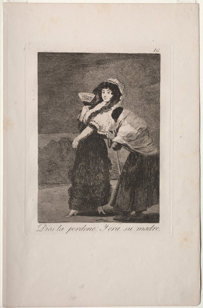 Caprichos: Taivaan tähden: ja se oli hänen äitinsä. tekijältä Francisco de Goya