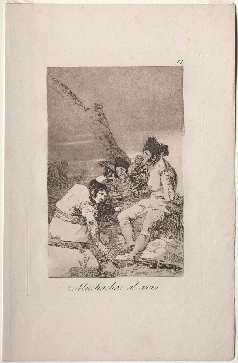 Caprichos: Pojat valmistautuvat.. tekijältä Francisco de Goya