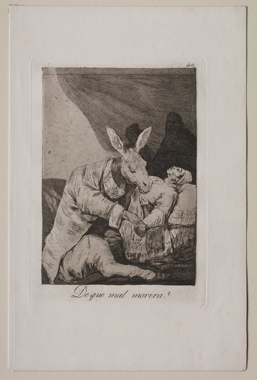 Caprichos: Mihin sairauteen hän kuolee? tekijältä Francisco de Goya