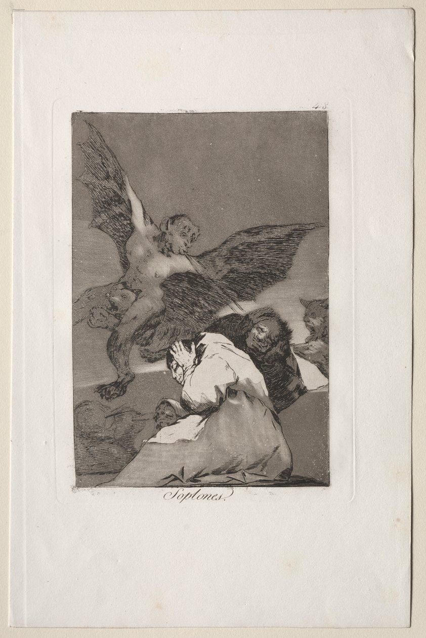 Caprichos: Tale-Bearers-Blasts of Wind tekijältä Francisco de Goya