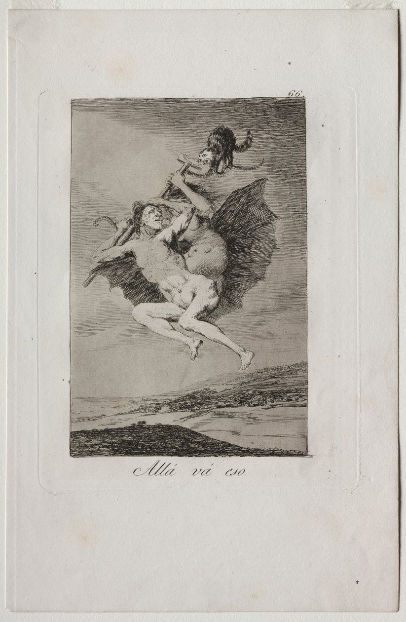 Caprichos: Siellä se menee. tekijältä Francisco de Goya