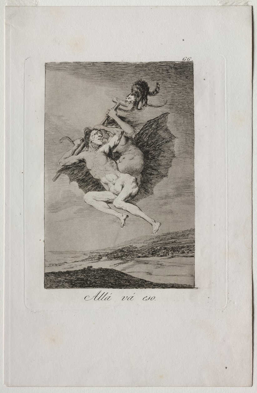 Caprichos: Siellä se menee.. tekijältä Francisco de Goya