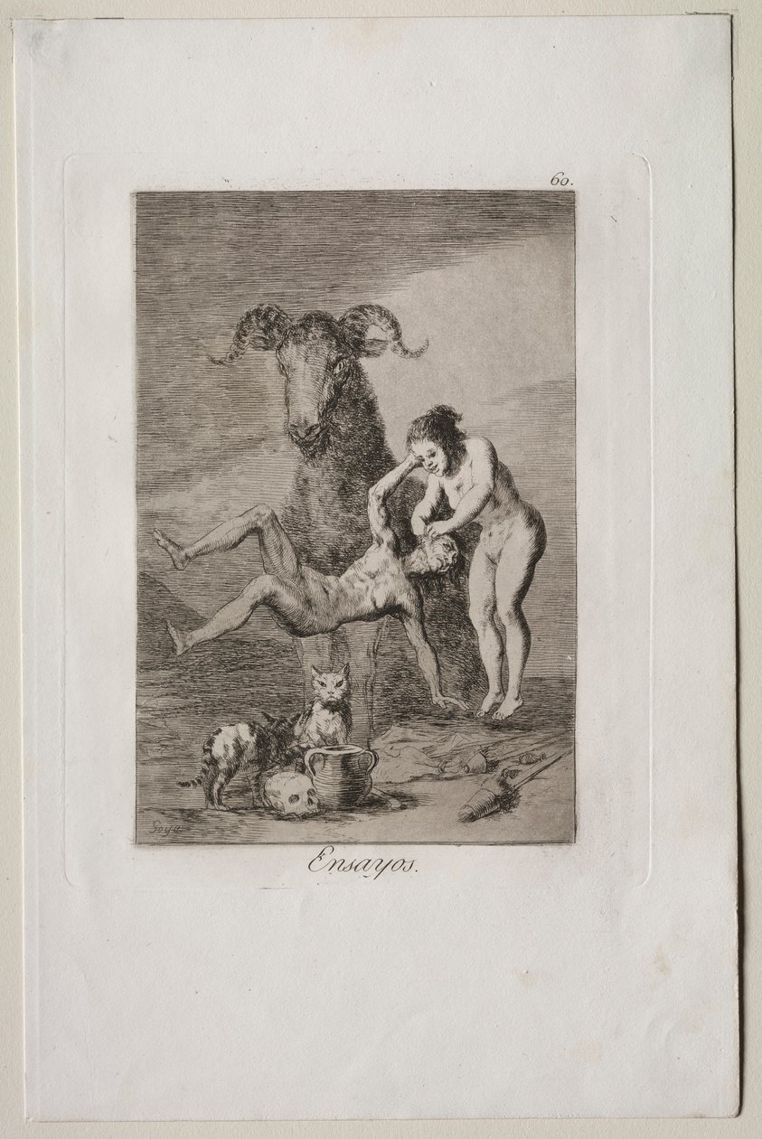 Caprichos: Koettelemukset. tekijältä Francisco de Goya