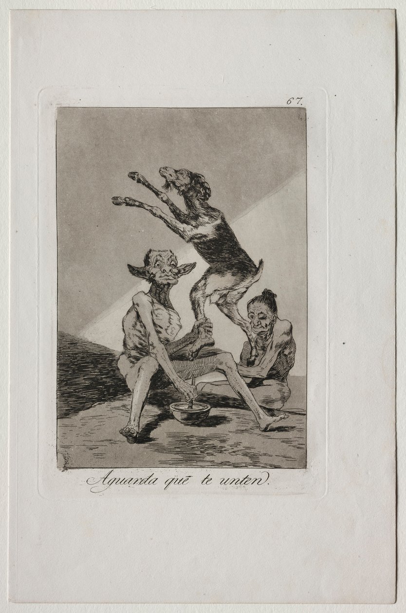 Caprichos: Odota, kunnes sinut on voideltu. tekijältä Francisco de Goya