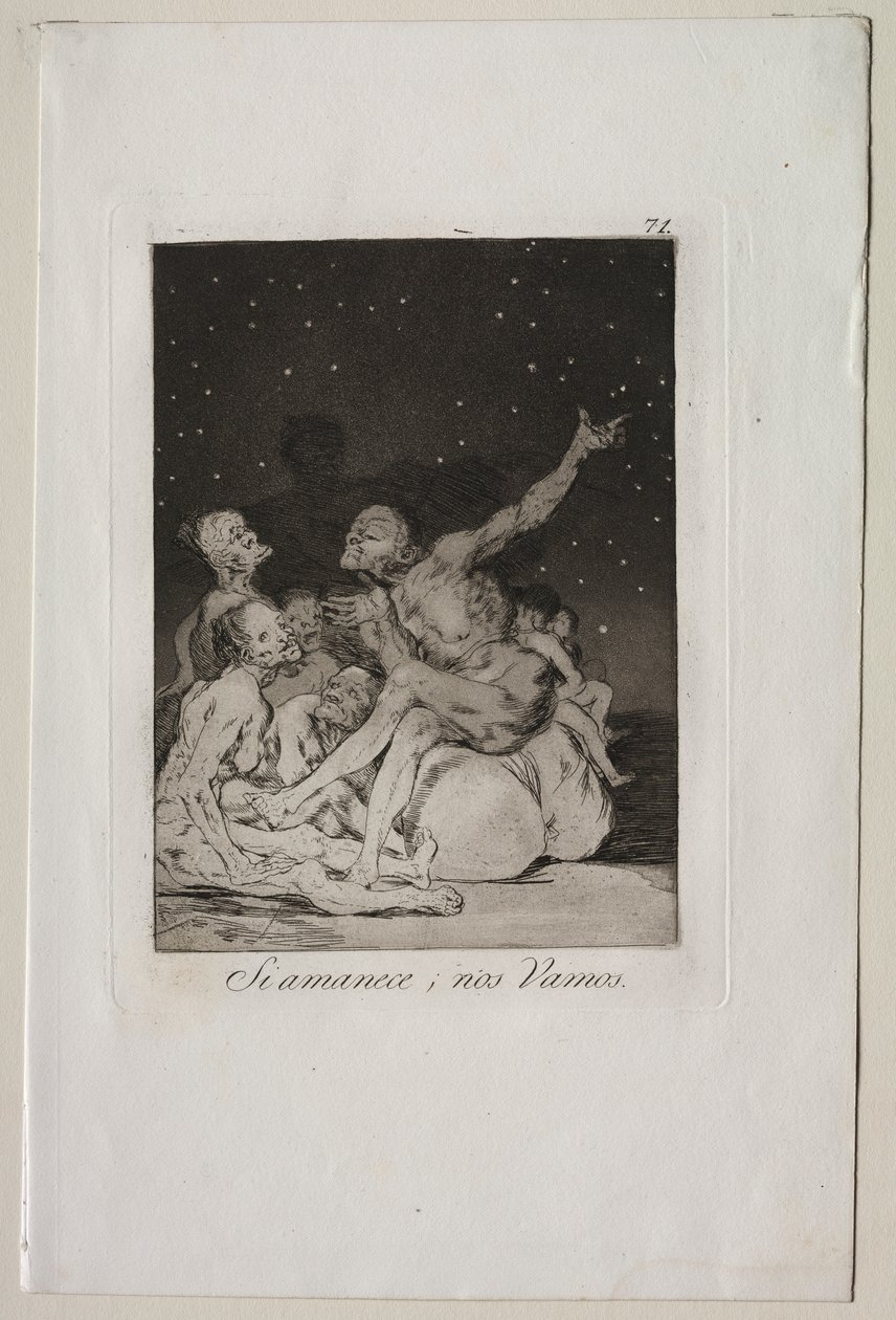 Caprichos: Kun päivä koittaa, olemme poissa tekijältä Francisco de Goya