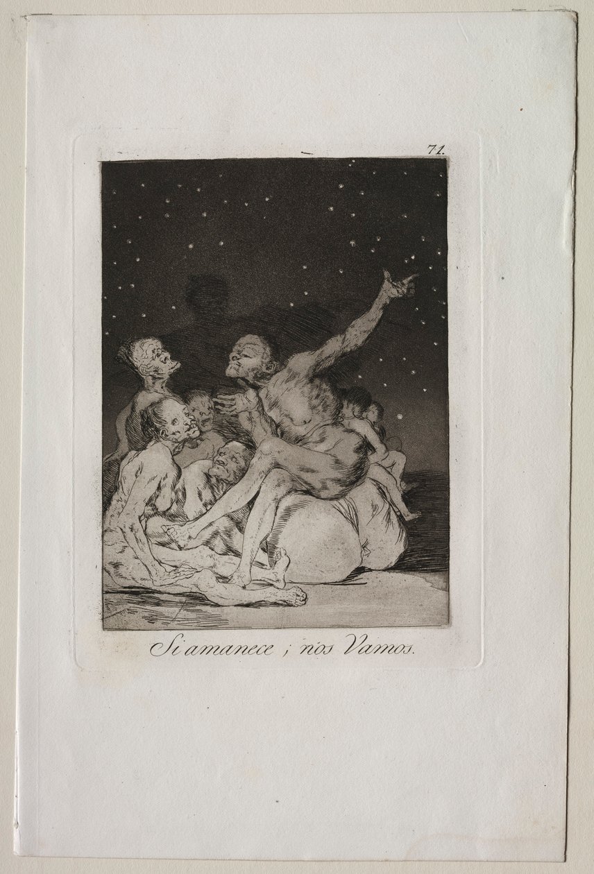 Caprichos: Kun päivä koittaa, olemme poissa. tekijältä Francisco de Goya