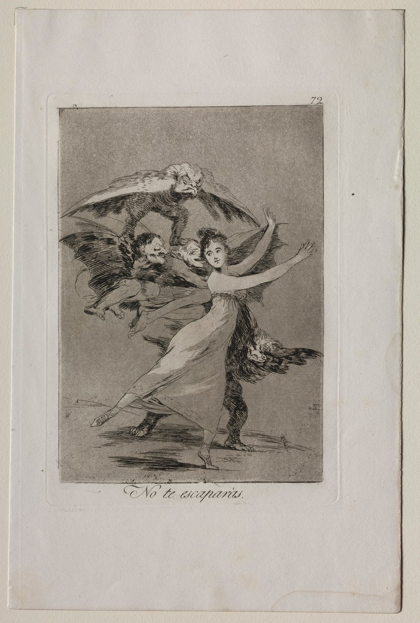 Caprichos: Et pakene. tekijältä Francisco de Goya