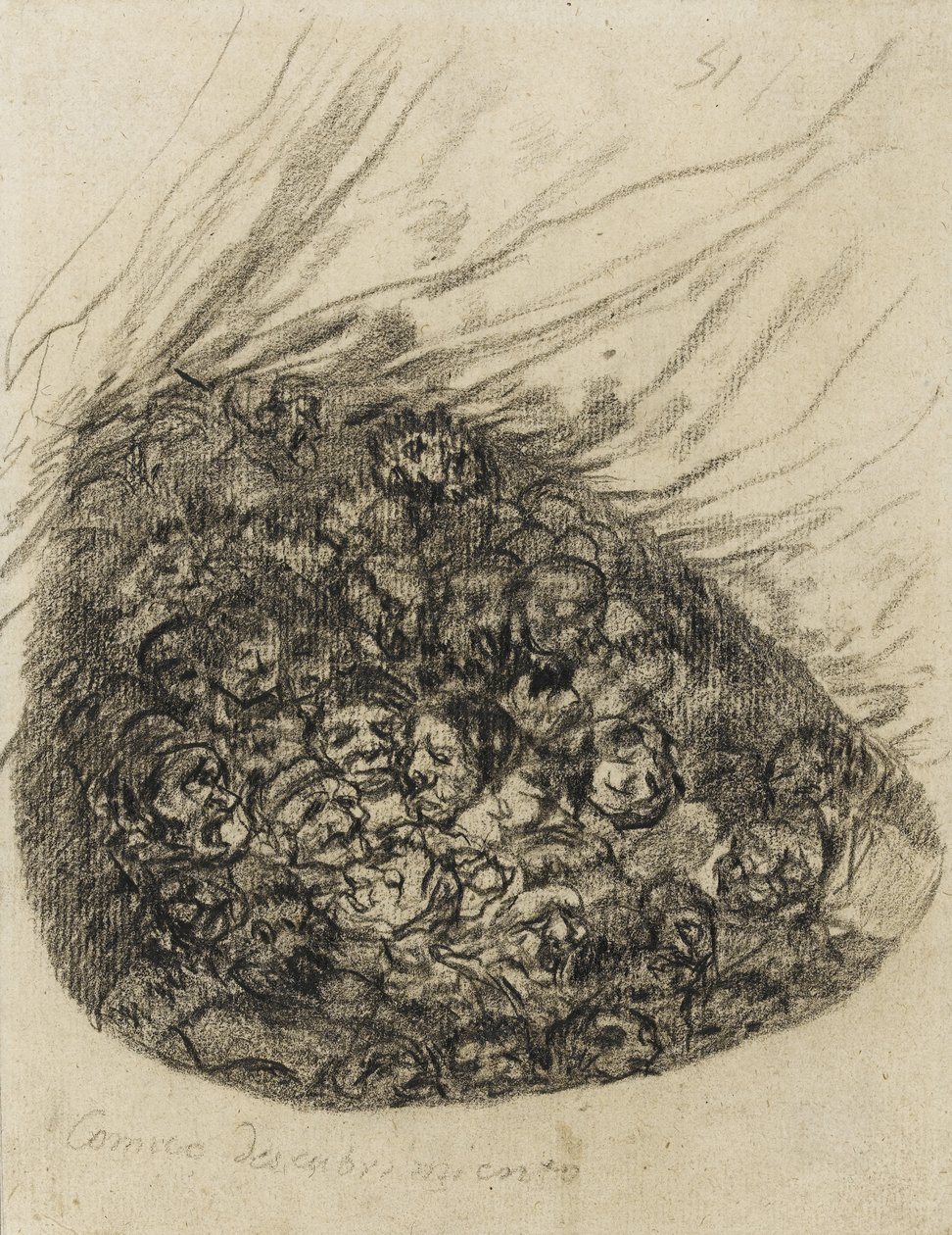 Comicon löytö, 1819-28 (musta liitu paperille) tekijältä Francisco de Goya