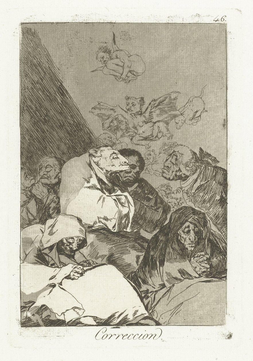 oikea Korjaus (otsikko objektissa) Los Caprichos (sarjan nimi) tekijältä Francisco de Goya