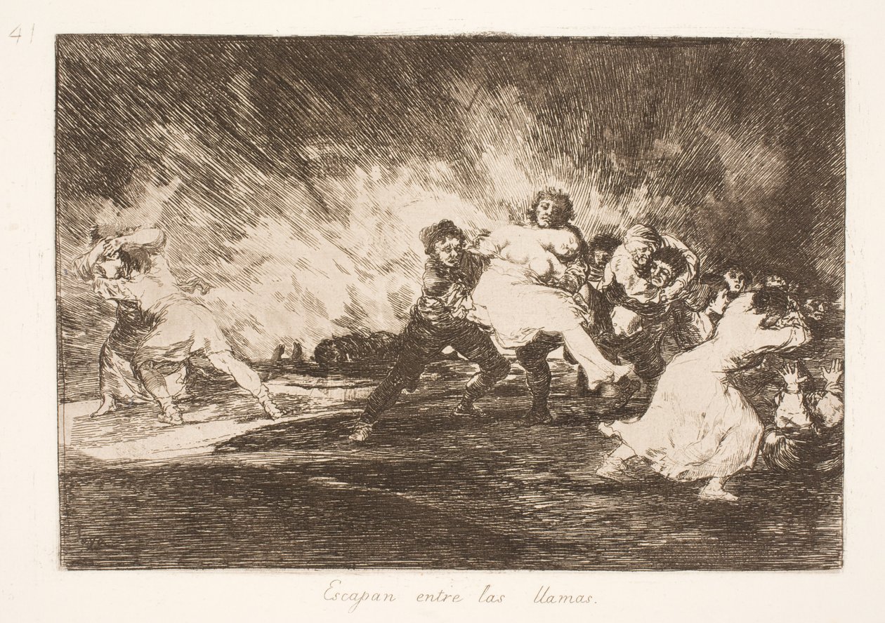 He pakenevat liekkien läpi (41) tekijältä Francisco de Goya
