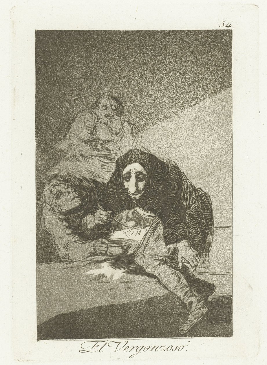 Kirjailija: schaamtevolle The Shameful (otsikko esineessä) Los Caprichos (sarjan nimi) tekijältä Francisco de Goya