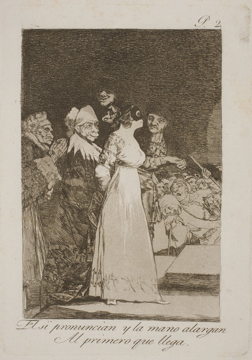 He sanovat kyllä ​​ja menevät naimisiin ensimmäisen parhaan kanssa tekijältä Francisco de Goya