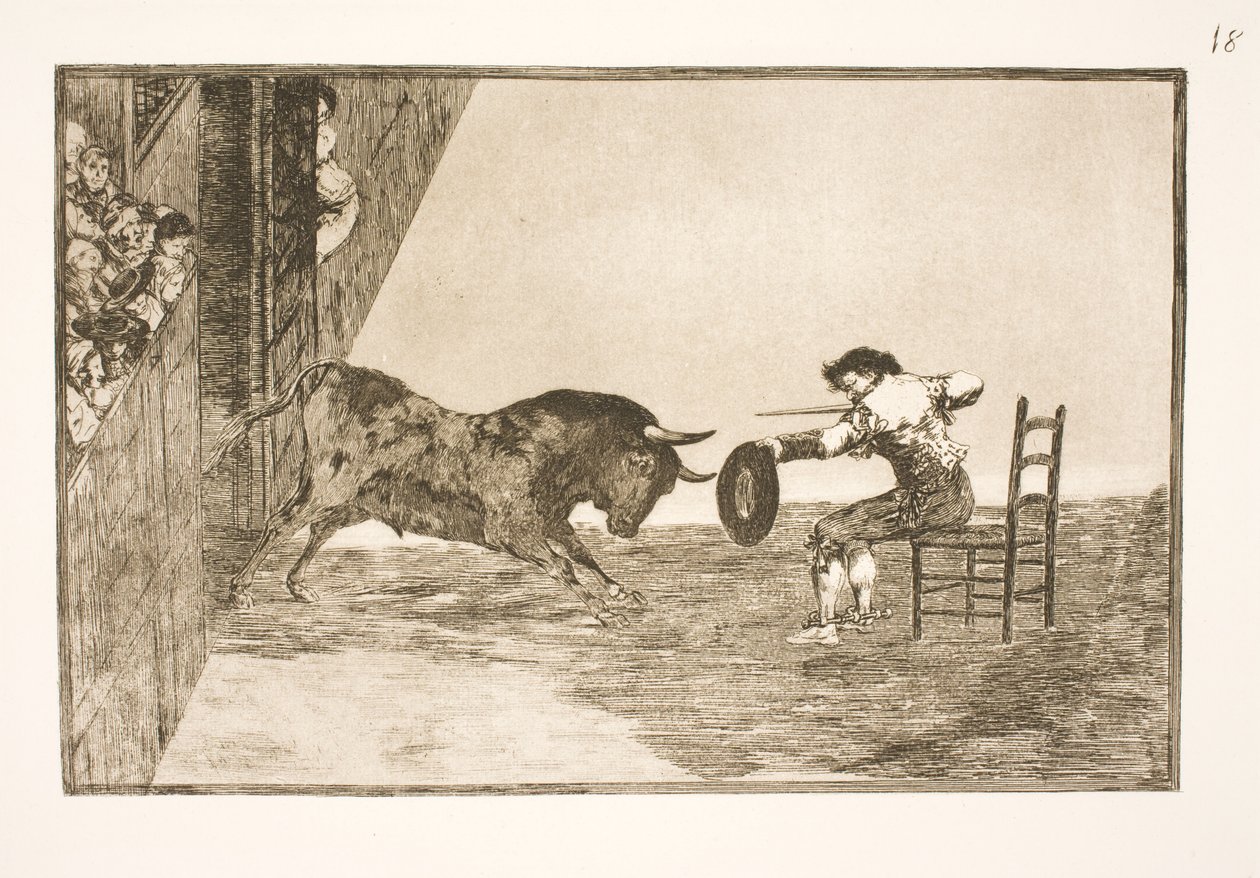 Den modige Martincho ja Arenaen ja Zaragoza tekijältä Francisco de Goya