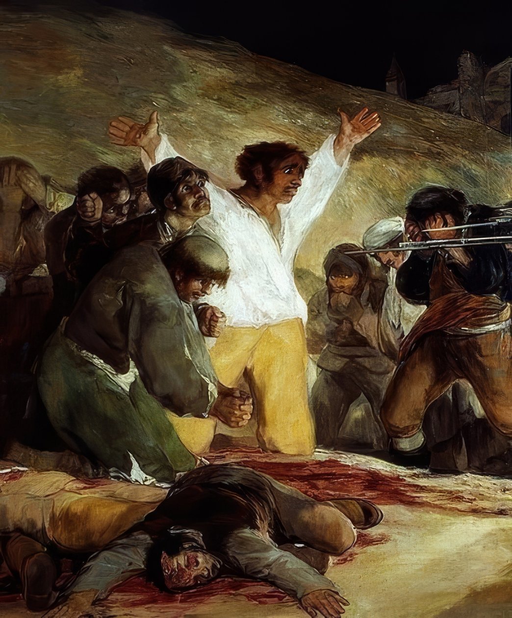 3. toukokuuta 1808 (katutaistelijoiden ampuminen kadulla). 1814. Yksityiskohta tekijältä Francisco de Goya