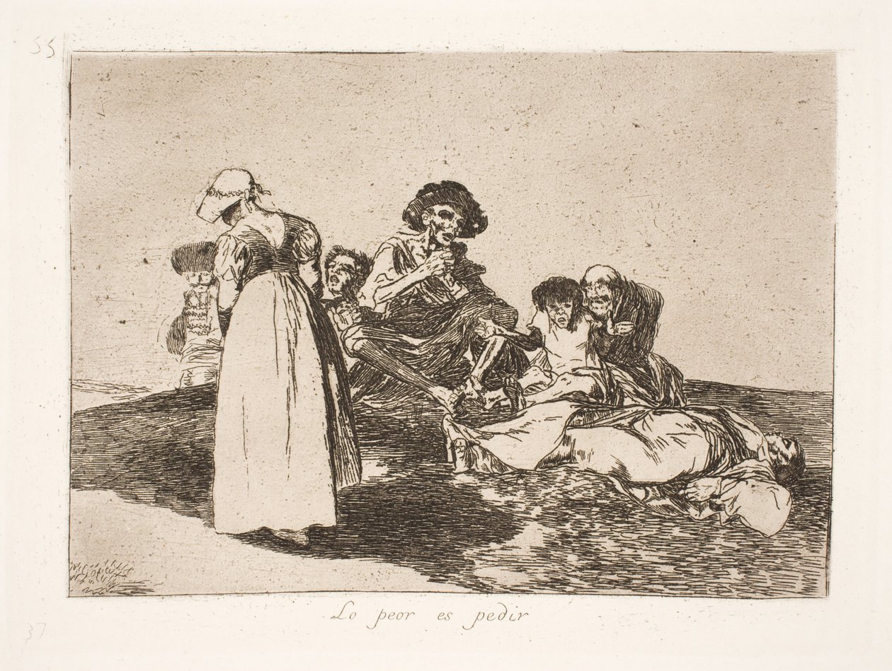 Pahinta on, että sinun täytyy kerjätä (55) tekijältä Francisco de Goya