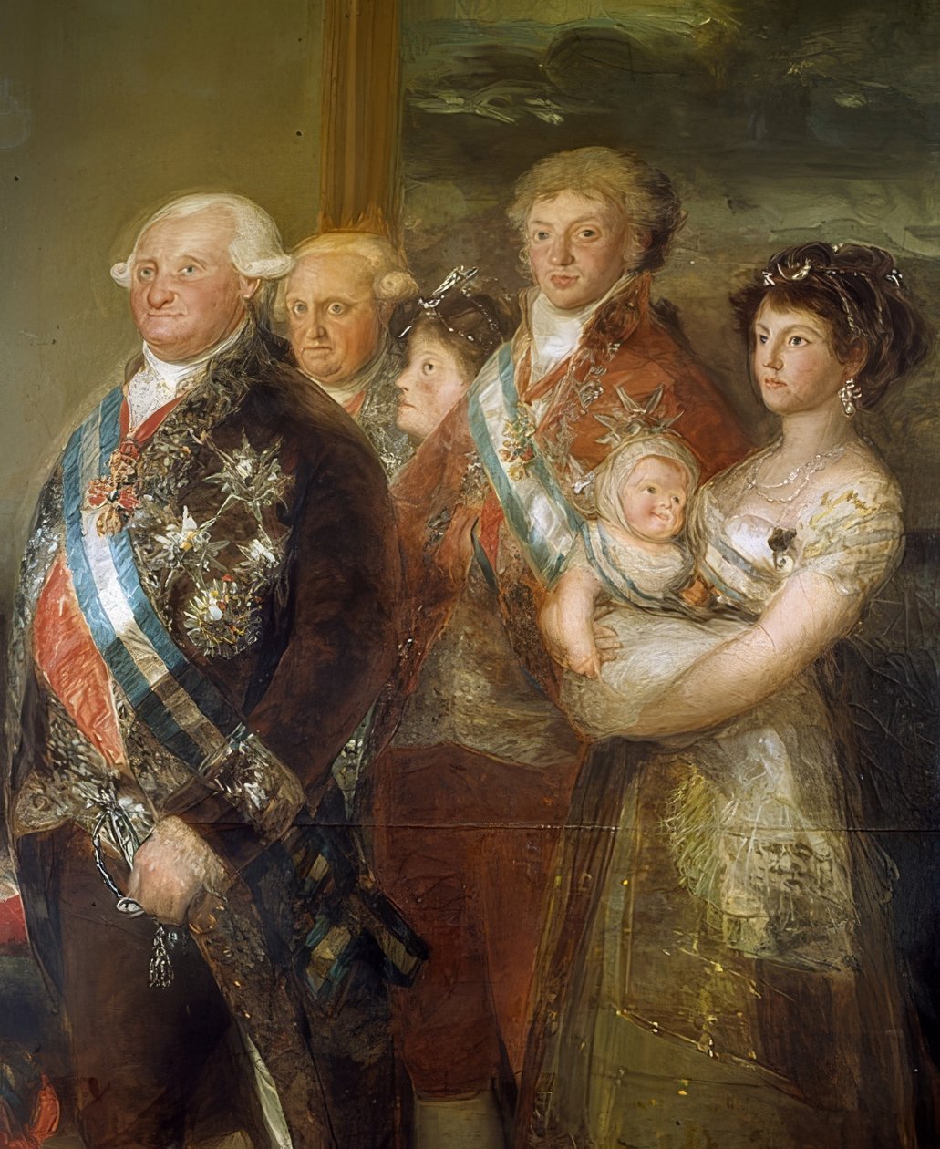 Espanjalaisen Kaarle IV:n perhe. 1800/01. yksityiskohta tekijältä Francisco de Goya